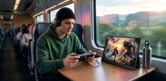 portable gaming monitor setup for console and laptop play