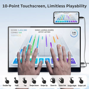 INGNOK 15.6" FHD Touchscreen Portable Monitor with Adjustable Stand