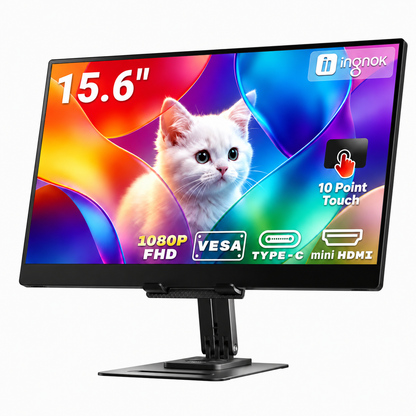 INGNOK 15.6" FHD Touchscreen Portable Monitor with Adjustable Stand