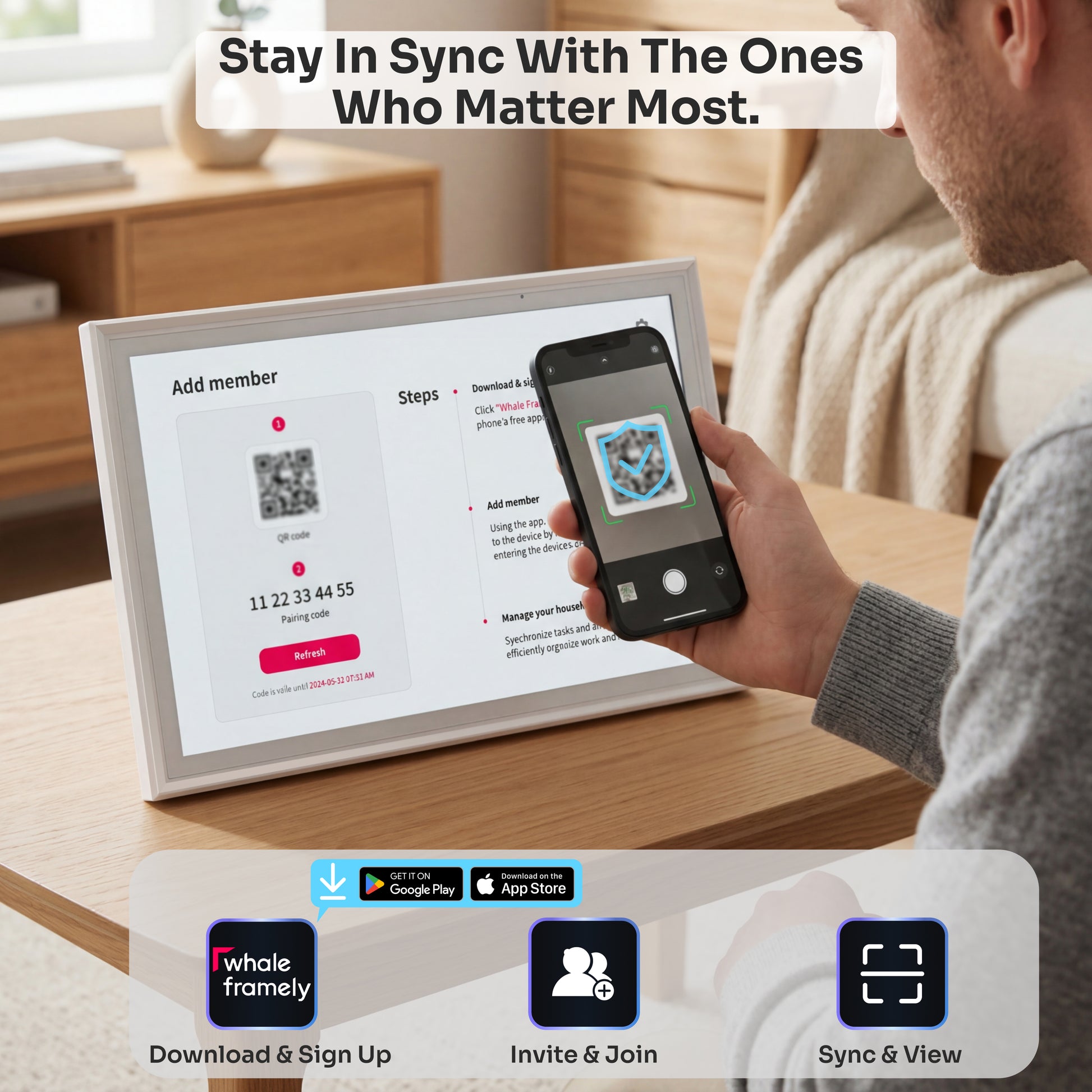 INGNOK digital calendar for wall or desk family organization