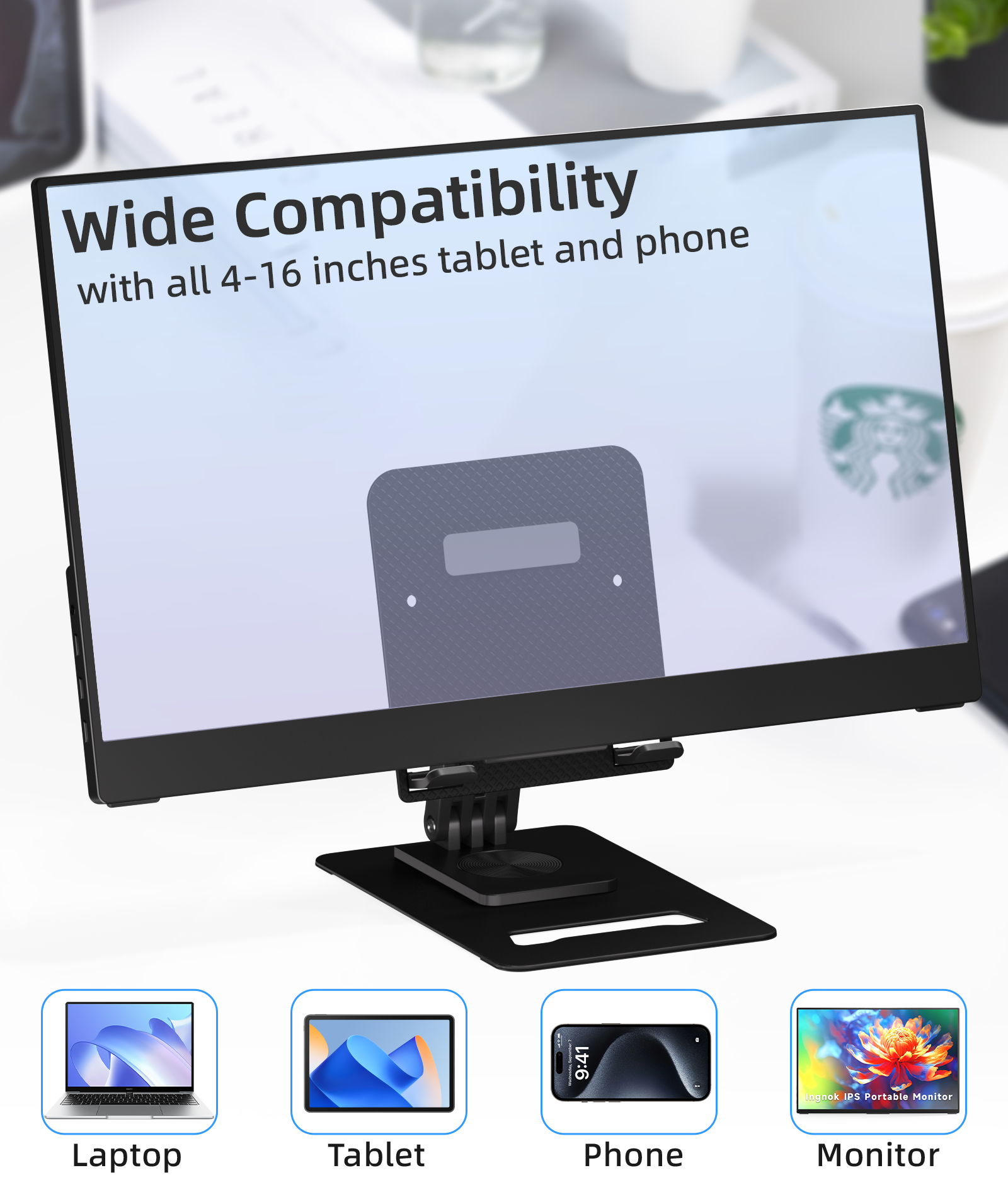 INGNOK foldable tablet stand for desk use