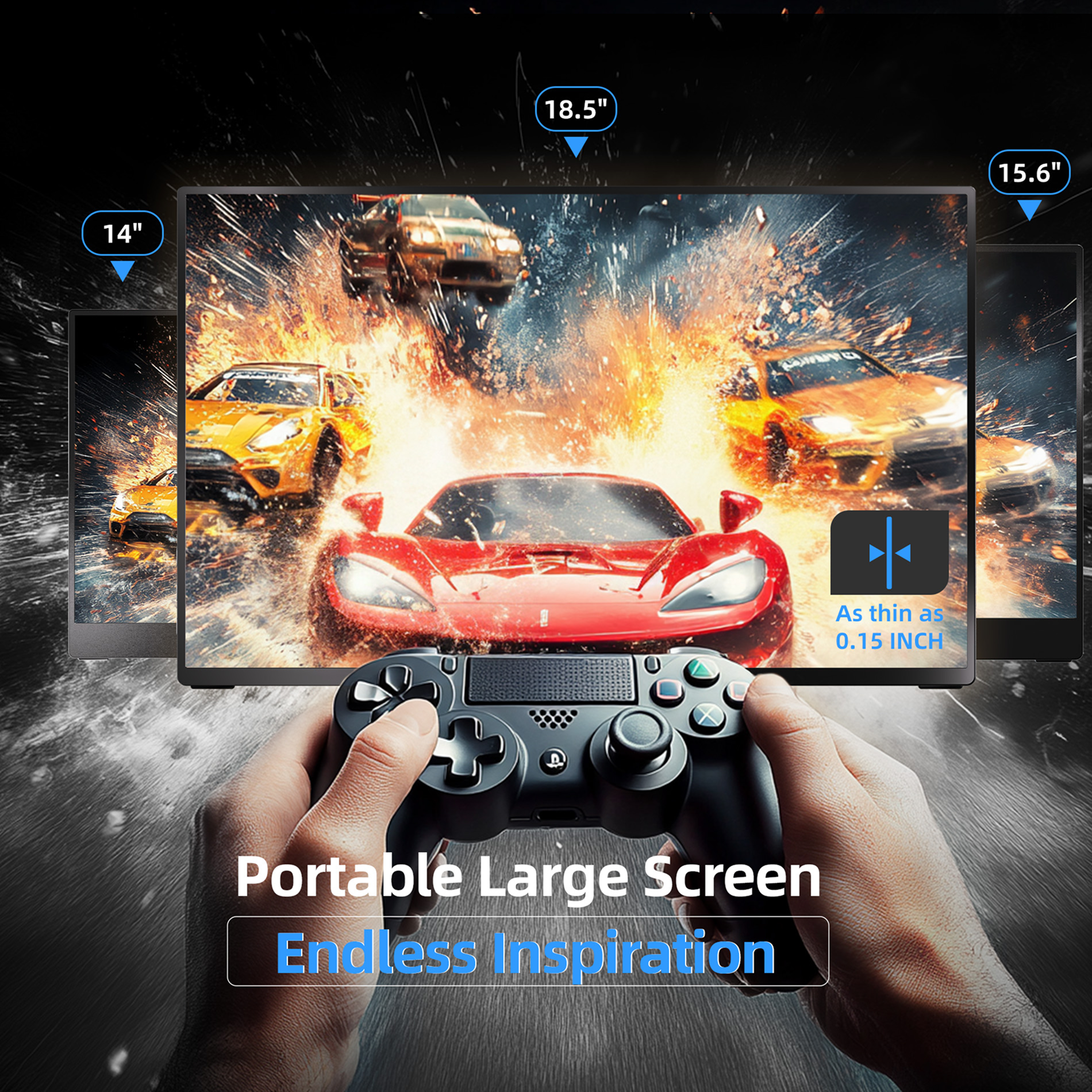 INGNOK YN05B FHD IPS portable monitor display view