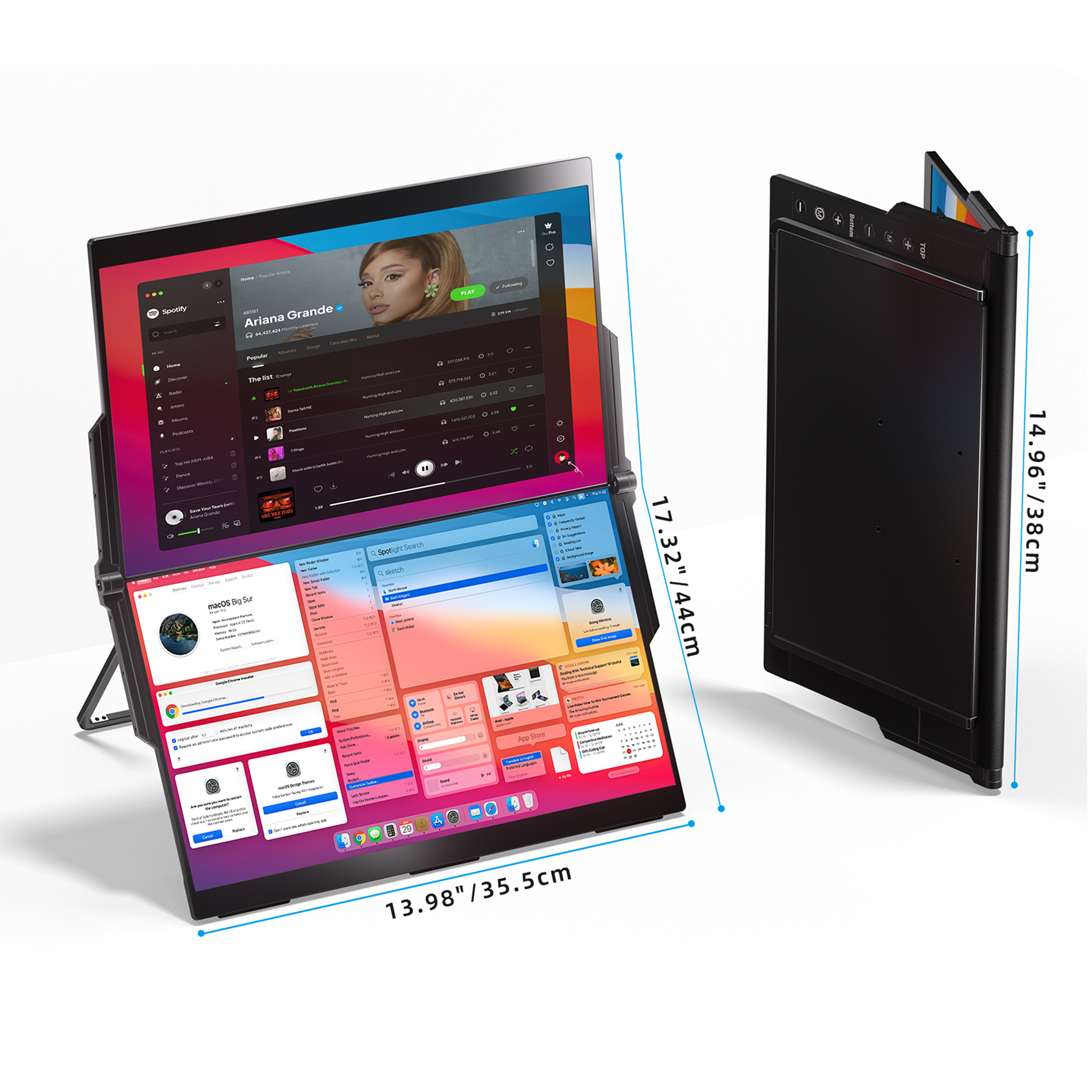 INGNOK YNF2B FHD dual portable monitor display view